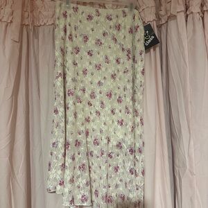 Target Floral Maxi Skirt - Cream and Pink